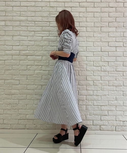 abc une face（アーベーセーアンフェイス）の「リボン2WAYウエストリブワンピース（ワンピース・レディース・ブラウン系その他/ブルー系その他/ブラック系その他・FREE）」の21枚目の写真