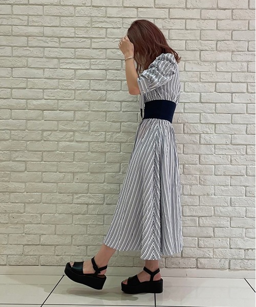 abc une face（アーベーセーアンフェイス）の「リボン2WAYウエストリブワンピース（ワンピース・レディース・ブラウン系その他/ブルー系その他/ブラック系その他・FREE）」の20枚目の写真