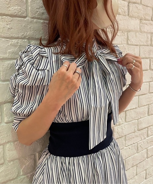 abc une face（アーベーセーアンフェイス）の「リボン2WAYウエストリブワンピース（ワンピース・レディース・ブラウン系その他/ブルー系その他/ブラック系その他・FREE）」の12枚目の写真