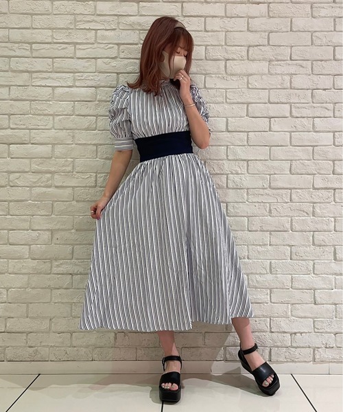 abc une face（アーベーセーアンフェイス）の「リボン2WAYウエストリブワンピース（ワンピース・レディース・ブラウン系その他/ブルー系その他/ブラック系その他・FREE）」の17枚目の写真