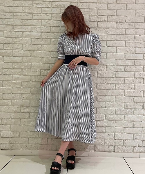 abc une face（アーベーセーアンフェイス）の「リボン2WAYウエストリブワンピース（ワンピース・レディース・ブラウン系その他/ブルー系その他/ブラック系その他・FREE）」の16枚目の写真