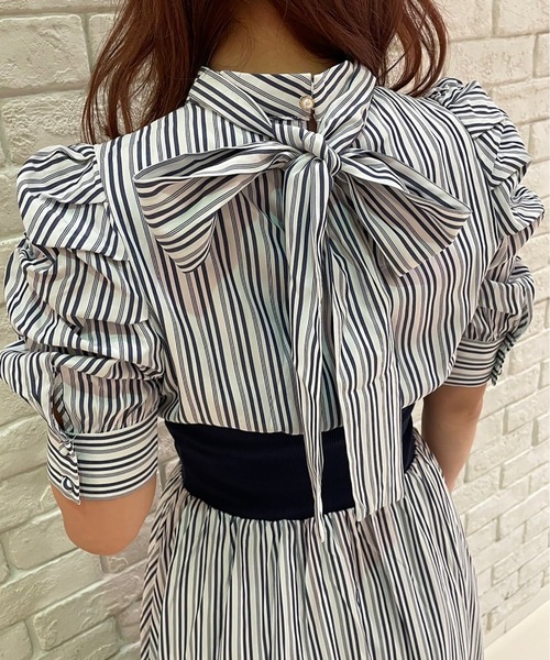 abc une face（アーベーセーアンフェイス）の「リボン2WAYウエストリブワンピース（ワンピース・レディース・ブラウン系その他/ブルー系その他/ブラック系その他・FREE）」の10枚目の写真