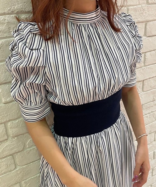 abc une face（アーベーセーアンフェイス）の「リボン2WAYウエストリブワンピース（ワンピース・レディース・ブラウン系その他/ブルー系その他/ブラック系その他・FREE）」の8枚目の写真