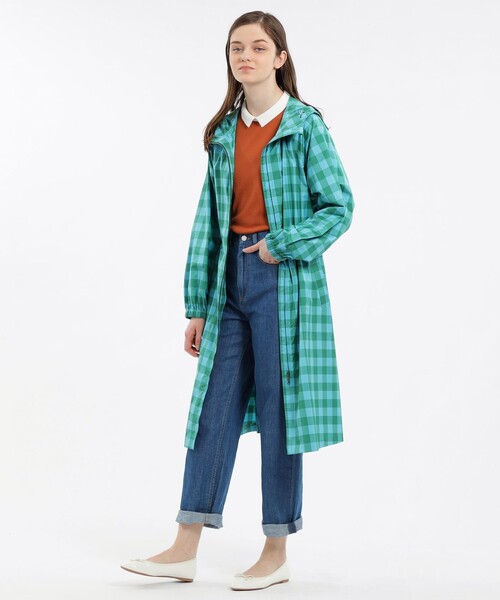 MACKINTOSH PHILOSOPHY（ﾏｯｷﾝﾄｯｼｭ ﾌｨﾛｿﾌｨｰ）の「ブロックチェックポケッタブルレインモッズコート（モッズコート・レディース・ブルー系その他3/オレンジ・38）」の14枚目の写真