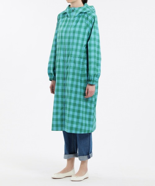 MACKINTOSH PHILOSOPHY（ﾏｯｷﾝﾄｯｼｭ ﾌｨﾛｿﾌｨｰ）の「ブロックチェックポケッタブルレインモッズコート（モッズコート・レディース・ブルー系その他3/オレンジ・38）」の6枚目の写真