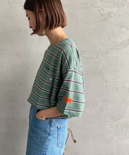 tシャツ 「UNIVERSAL OVERALL/ユニバーサルオーバーオール」 別注 ワイドシルエット ポケットTシャツ レディース UNIVERSAL OVERALL [ユニバーサルオーバーオール] 別注 ワイド
