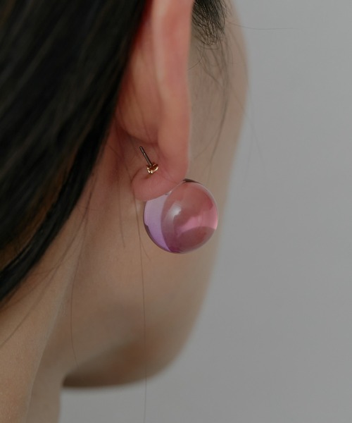 burgundy　ピアス2点 14kgf》スモーキークォーツ 小ぶり ピアス, イヤリング/秋色 冬