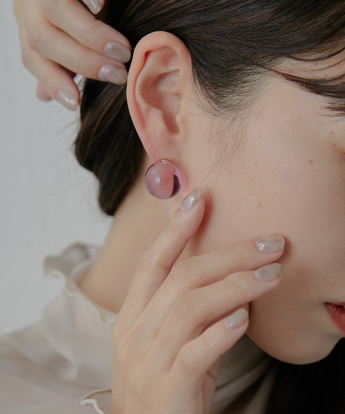 ear PAPILLONNER(イアパピヨネ)の「ミスティーク玉ピアス(ピアス(両耳用)・レディース・ブルー/クリア/パープル/ピンク/バイオレット・FREE)」の7枚目の写真