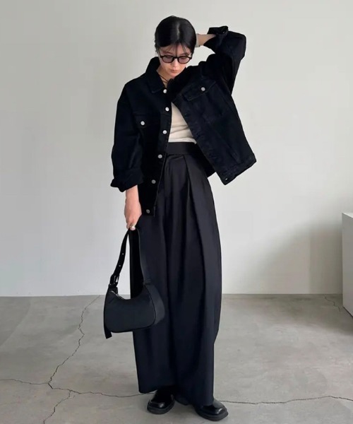 select MOCA（セレクトモカ）の「【サイズ展開あり】ビッグシルエットデニムジャケット（デニムジャケット・レディース・ライトブルー/ブラック/ブルー/アイボリー・FREE/LARGE/X-LARGE/SMALL）」の17枚目の写真