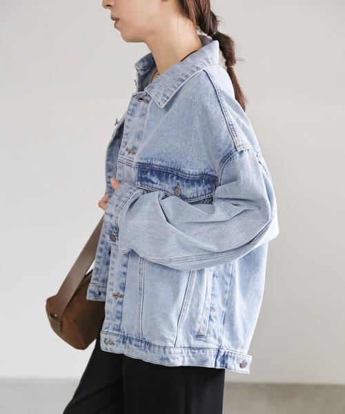 セール】【サイズ展開あり】ビッグシルエットデニムジャケット（デニム