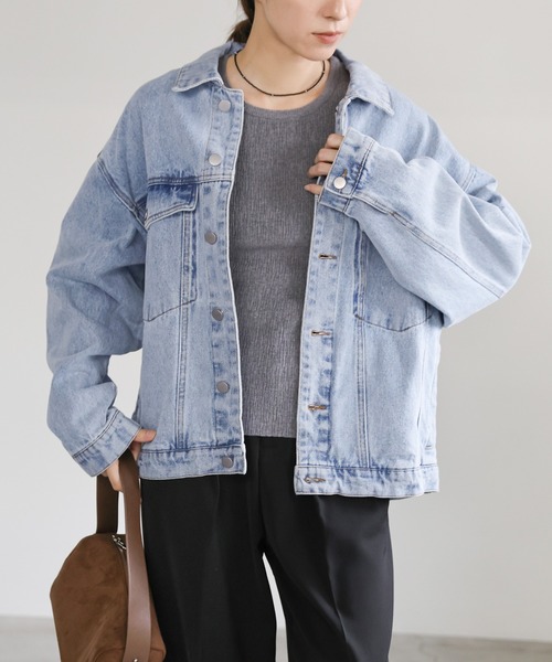 セール】【サイズ展開あり】ビッグシルエットデニムジャケット（デニム