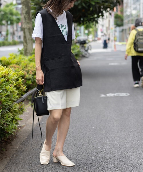 COLONY 2139（コロニートゥーワンスリーナイン）の「麻調合繊フロントポケットベスト（ベスト・レディース・ブラック/ベージュ/グレー・FREE）」の19枚目の写真