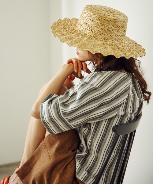 N.（N. Natural Beauty Basic）（エヌエヌナチュラルビューティーベーシック）の「◆ドローストリングブラウス（シャツ/ブラウス・レディース・レッド/ブルー/ストライプ・MEDIUM）」の7枚目の写真