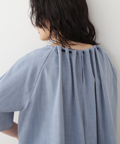 N.（N. Natural Beauty Basic）（エヌエヌナチュラルビューティーベーシック）の「◆ドローストリングブラウス（シャツ/ブラウス・レディース・レッド/ブルー/ストライプ・MEDIUM）」の6枚目の写真