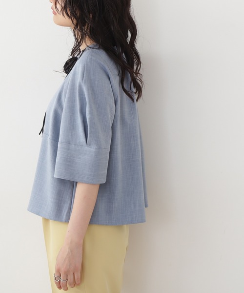 N.（N. Natural Beauty Basic）（エヌエヌナチュラルビューティーベーシック）の「◆ドローストリングブラウス（シャツ/ブラウス・レディース・レッド/ブルー/ストライプ・MEDIUM）」の14枚目の写真