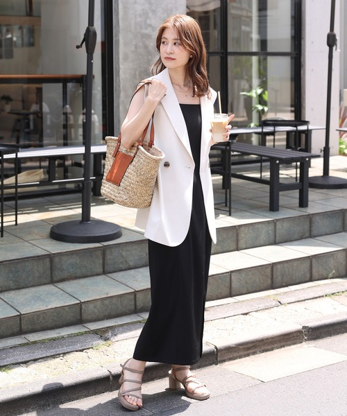 one after another NICE CLAUP(ワンアフターアナザーナイスクラップ)の「テーラードジレ(ベスト・レディース・アイボリー/ブラック/モカ・FREE)」の5枚目の写真