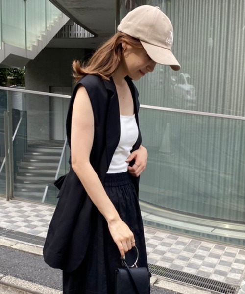 one after another NICE CLAUP(ワンアフターアナザーナイスクラップ)の「テーラードジレ(ベスト・レディース・アイボリー/ブラック/モカ・FREE)」の21枚目の写真