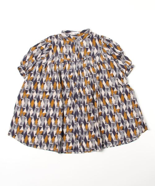 sandy（サンディー）の「【sandy】プリントスタンドカラータックブラウス（シャツ/ブラウス・レディース・グレー/カーキ/ブルー/グリーン・FREE）」の2枚目の写真