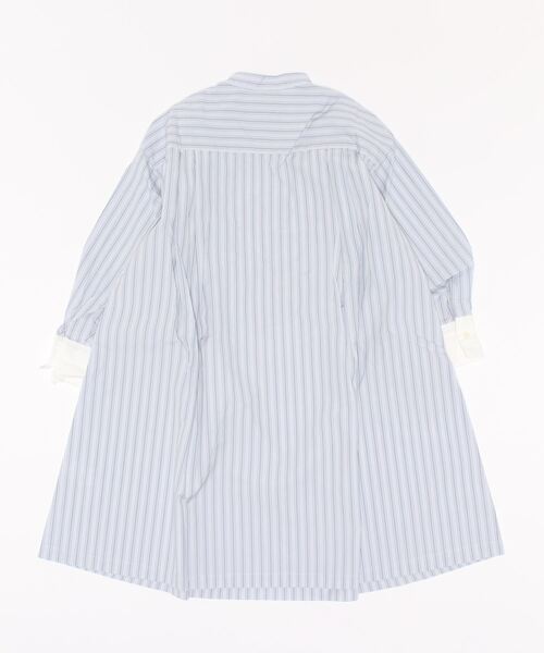 ARCH & LINE(アーチアンドライン)の「バンドカラー ロングシャツ PAJAMA LONG SHIRT(シャツワンピース・キッズ・ベージュ/サックスブルー・L/M/S)」の20枚目の写真