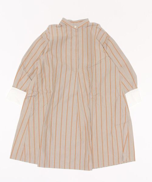ARCH & LINE(アーチアンドライン)の「バンドカラー ロングシャツ PAJAMA LONG SHIRT(シャツワンピース・キッズ・ベージュ/サックスブルー・L/M/S)」の21枚目の写真