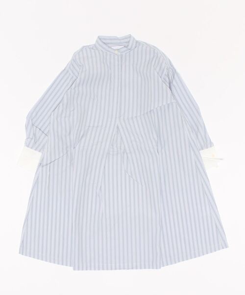 ARCH & LINE(アーチアンドライン)の「バンドカラー ロングシャツ PAJAMA LONG SHIRT(シャツワンピース・キッズ・ベージュ/サックスブルー・L/M/S)」の22枚目の写真