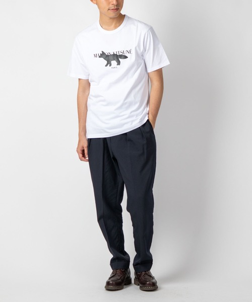 Maison Kitsune(メゾンキツネ)の「MAISON KITSUNE FOX STAMP CLASSIC TEE-SHIRT メゾン キツネ フォックス スタンプ プリント 半袖 Tシャツ(Tシャツ/カットソー・メンズ・ホワイト/グレー・LARGE/X-LARGE/SMALL/MEDIUM)」の3枚目の写真