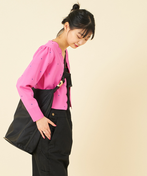 ドット刺繍ニットカーディガン（カーディガン/ボレロ）｜U by