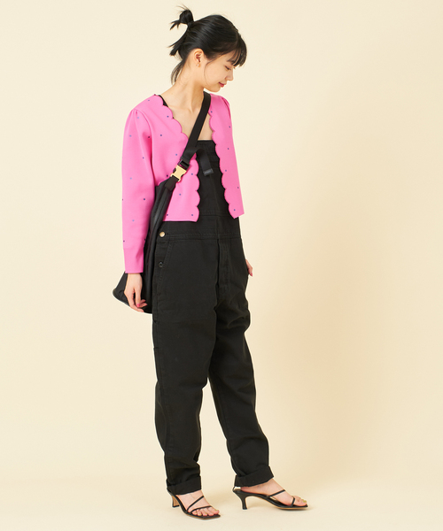 U by SPICK&SPAN(ユーバイスピックアンドスパン)の「ドット刺繍ニットカーディガン(カーディガン/ボレロ・レディース・ブラック/ベージュ/ピンク・FREE)」の18枚目の写真