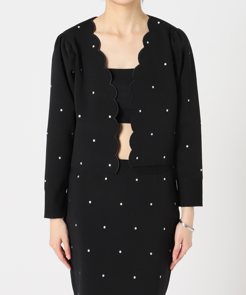 U by SPICK&SPAN(ユーバイスピックアンドスパン)の「ドット刺繍ニットカーディガン(カーディガン/ボレロ・レディース・ブラック/ベージュ/ピンク・FREE)」の20枚目の写真