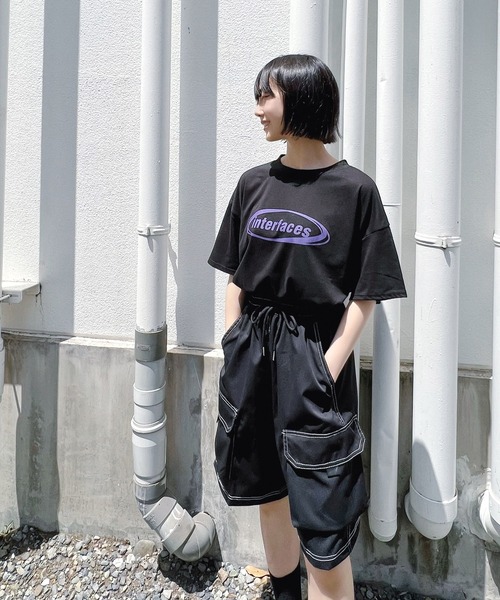 Figments（フィグメンツ）の「interfaces Tシャツ（Tシャツ/カットソー・レディース・ネイビー/ホワイト/ブラック・FREE）」の3枚目の写真