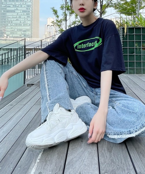 Figments（フィグメンツ）の「interfaces Tシャツ（Tシャツ/カットソー・レディース・ネイビー/ホワイト/ブラック・FREE）」の13枚目の写真