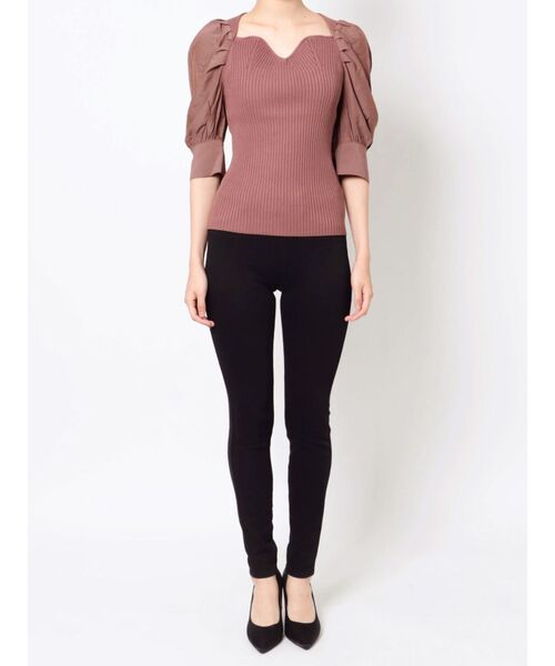 LAGUNAMOON（ラグナムーン）の「タックスリーブドッキングニットプルオーバー（ニット/セーター・レディース・ブラック/ブラウン/アイボリー・FREE）」の21枚目の写真