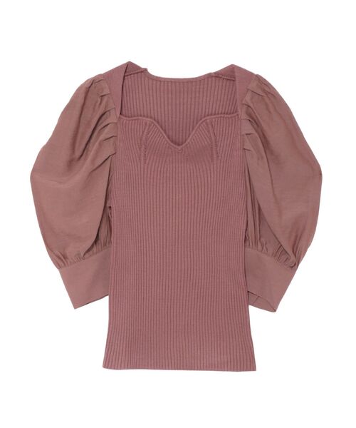 LAGUNAMOON（ラグナムーン）の「タックスリーブドッキングニットプルオーバー（ニット/セーター・レディース・ブラック/ブラウン/アイボリー・FREE）」の5枚目の写真