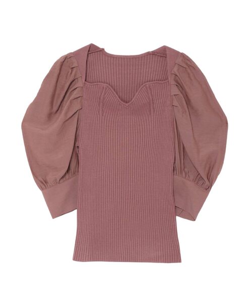 LAGUNAMOON（ラグナムーン）の「タックスリーブドッキングニットプルオーバー（ニット/セーター・レディース・ブラック/ブラウン/アイボリー・FREE）」の8枚目の写真