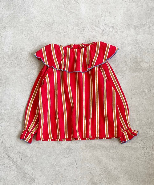 HOGAN RANCH WEAR（ホーガンランチウエア）の「パイルビッグフリルカットソー（80～140cm）（Tシャツ/カットソー・キッズ・ブラック/オフホワイト/レッド/グリーン/イエロー/オレンジ/ホワイト系その他・90/100/110/80/120/130/140/150）」の6枚目の写真