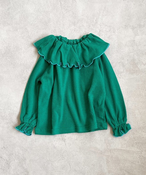 HOGAN RANCH WEAR（ホーガンランチウエア）の「パイルビッグフリルカットソー（80～140cm）（Tシャツ/カットソー・キッズ・ブラック/オフホワイト/レッド/グリーン/イエロー/オレンジ/ホワイト系その他・90/100/110/80/120/130/140/150）」の4枚目の写真