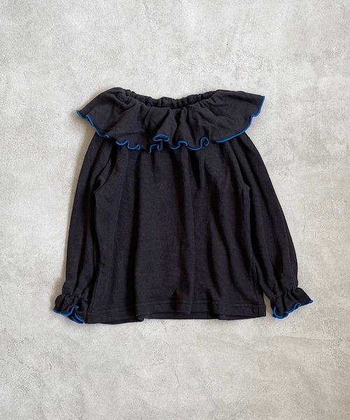 HOGAN RANCH WEAR（ホーガンランチウエア）の「パイルビッグフリルカットソー（80～140cm）（Tシャツ/カットソー・キッズ・ブラック/オフホワイト/レッド/グリーン/イエロー/オレンジ/ホワイト系その他・90/100/110/80/120/130/140/150）」の3枚目の写真