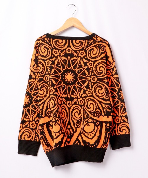 TRANOI（トラノイ）の「TRANOI 総柄ニット（ニット/セーター・レディース・オレンジ/グリーン・FREE）」の9枚目の写真