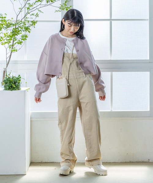 グレー コーデュロイ オーバーオール repipi armario（レピピ アルマリオ）の「コーデュロイ