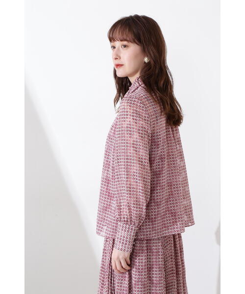 JILL STUART(ジルスチュアート)の「◆ケリージオメトリーブラウス(シャツ/ブラウス・レディース・イエロー/ボルドー・MEDIUM/SMALL)」の8枚目の写真