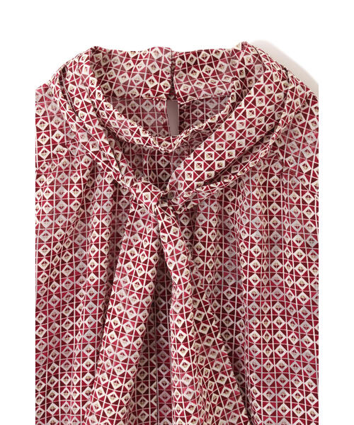 JILL STUART(ジルスチュアート)の「◆ケリージオメトリーブラウス(シャツ/ブラウス・レディース・イエロー/ボルドー・MEDIUM/SMALL)」の4枚目の写真