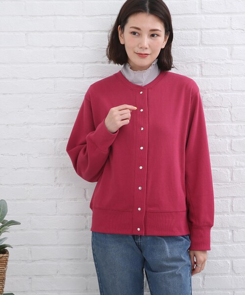 SHOO・LA・RUE(シューラルー)の「◆裏毛ドット釦カーディガン(カーディガン/ボレロ・レディース・ライトグレー/ブラック/グリーン/キャメル/ピンク系その他/パープル系・02/03/04)」の22枚目の写真