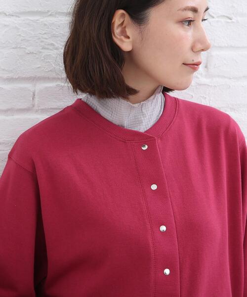 SHOO・LA・RUE(シューラルー)の「◆裏毛ドット釦カーディガン(カーディガン/ボレロ・レディース・ライトグレー/ブラック/グリーン/キャメル/ピンク系その他/パープル系・02/03/04)」の7枚目の写真