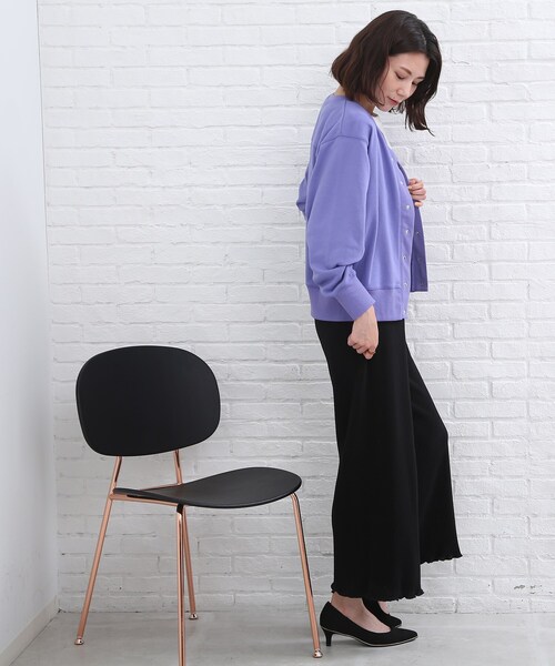 SHOO・LA・RUE(シューラルー)の「◆裏毛ドット釦カーディガン(カーディガン/ボレロ・レディース・ライトグレー/ブラック/グリーン/キャメル/ピンク系その他/パープル系・02/03/04)」の21枚目の写真