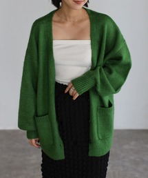 モヘアタッチカーディガン