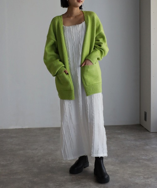 Bonjour Sagan(ボンジュールサガン)の「モヘアタッチカーディガン(カーディガン/ボレロ・レディース・ブラック/ブルー/グリーン/ライトグリーン・FREE)」の13枚目の写真