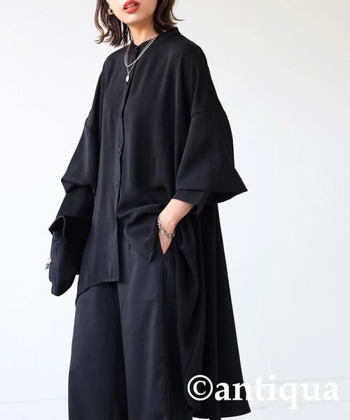 antiqua（アンティカ）の「とろみシャツ（シャツ/ブラウス・レディース・ホワイト/ブラック・FREE）」の17枚目の写真