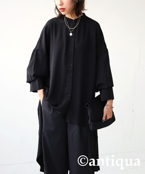antiqua（アンティカ）の「とろみシャツ（シャツ/ブラウス・レディース・ホワイト/ブラック・FREE）」の19枚目の写真