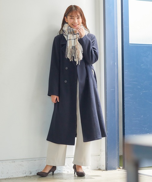 トレンチコート ネイビー　ダブル　金バッチ 撥水】ギャバベンタイル トレンチコート / J.PRESS LADIES