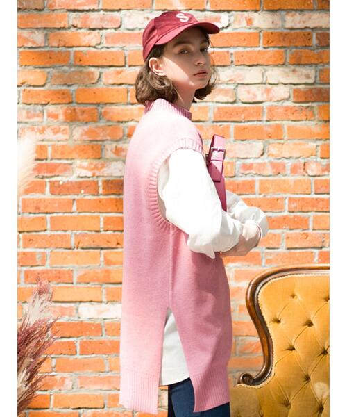 Lugnoncure(ルノンキュール)の「ロングベスト(ベスト・レディース・ブラック/ピンク/モカ・フリ-)」の13枚目の写真